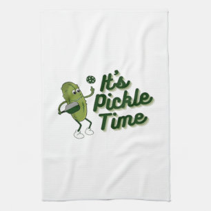 Funny Pickle Playing Pickleball Geschirrtuch