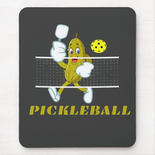 Funny Pickle Playing Pickleball Mousepad (Vorne)