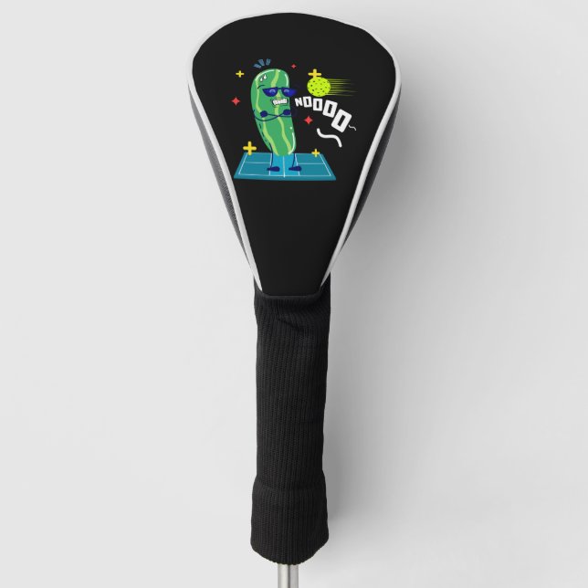 Funny Pickle Playing Pickleball - Panik beim Pickl Golf Headcover (Vorderseite)