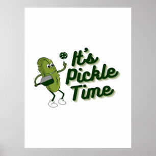 Funny Pickle Playing Pickleball Poster