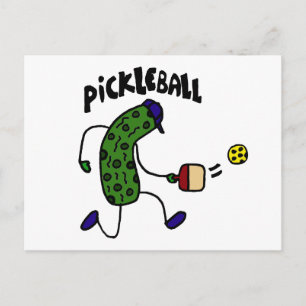 Funny Pickle Playing Pickleball Postkarte