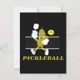 Funny Pickle Playing Pickleball Postkarte