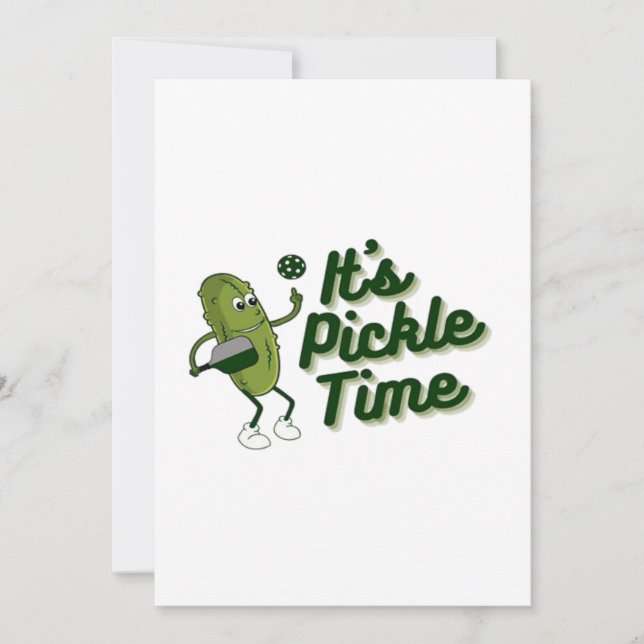 Funny Pickle Playing Pickleball Save The Date (Vorderseite)