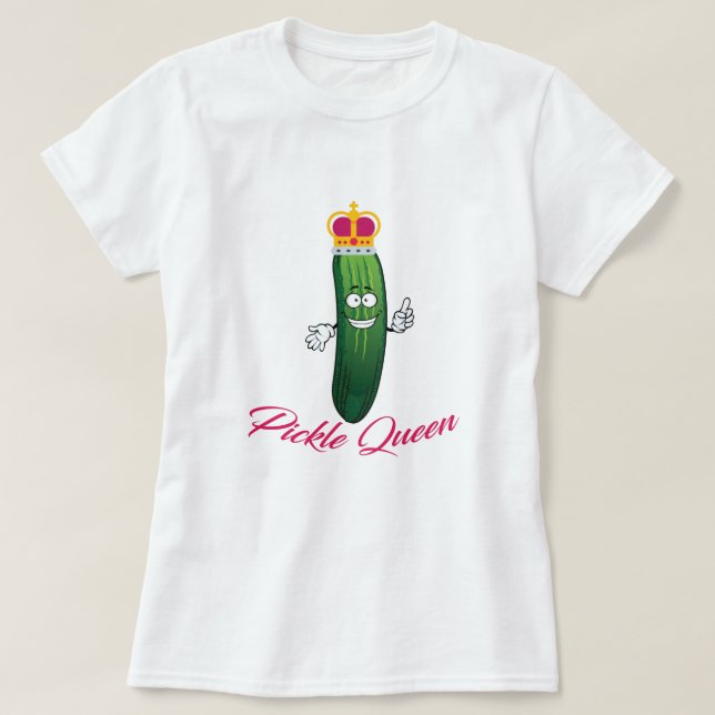 Funny Pickle Queen Dill mit It Funny Spaß Distre T-Shirt (Design vorne)