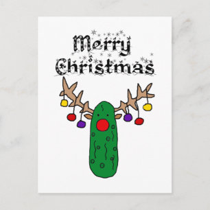 Funny Pickle Reindeer Frohe Weihnachten Kunst Postkarte