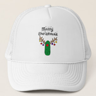 Funny Pickle Rentier Frohe Weihnachten Kunst Truckerkappe