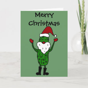 Funny Pickle Santa Claus Weihnachtsdesign Feiertagskarte