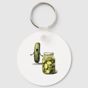 Funny Pickle Überraschung eine Gurke und ein Glas Schlüsselanhänger