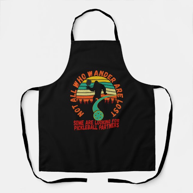 Funny Pickleball Bigfoot Schürze (Vorderseite)