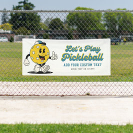 Funny Pickleball Cartoon Mascot Benutzerdefinierte Banner