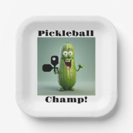Funny Pickleball Champ Papierplatte Pappteller