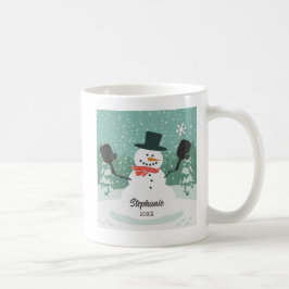 Funny Pickleball Christmas Snowman Personalisiert Kaffeetasse