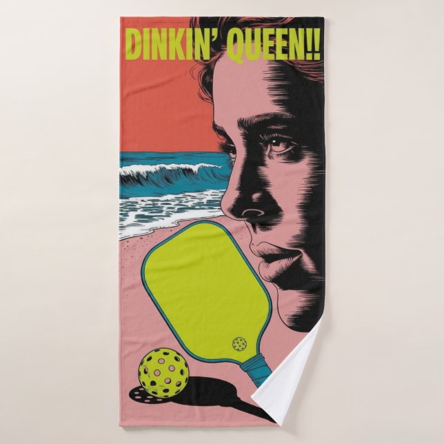 Funny Pickleball DINKIN' QUEEN!! Beach Style Sport Badehandtuch (Badehandtuch)