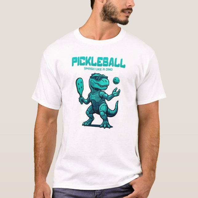 Funny Pickleball -  Dinosaur Pickleball T-Shirt (Vorderseite)