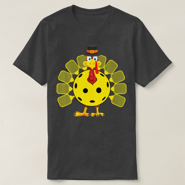 Funny Pickleball Erntedank Golf Ball Turkey Lov T-Shirt (Design vorne)
