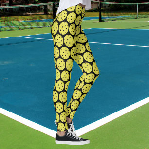 Funny Pickleball Gelber Ball und Schwarzer Sport Leggings
