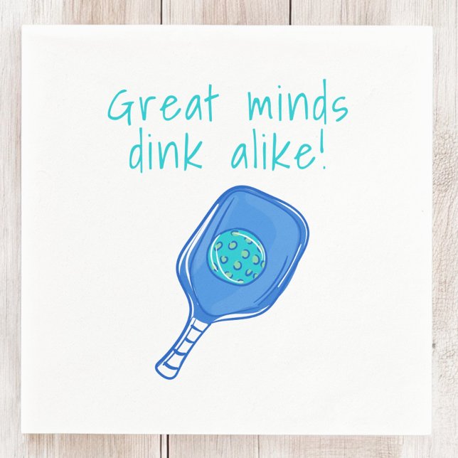 Funny Pickleball Great Minds Dink Alike Spaß Blue Serviette (Von Creator hochgeladen)
