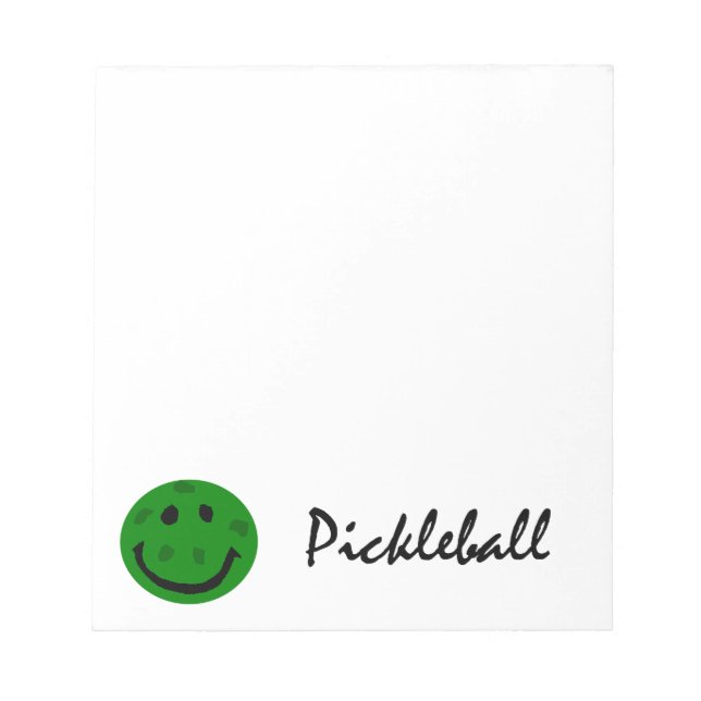Funny Pickleball Green Face Notizblock (Vorderseite)