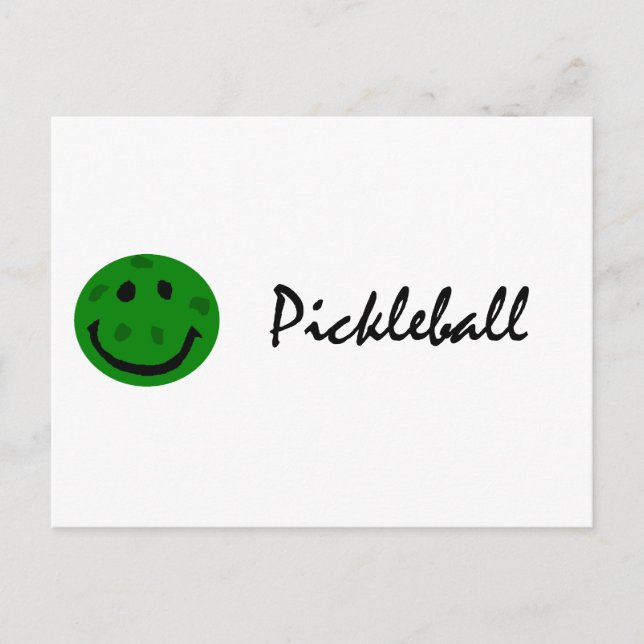 Funny Pickleball Green Face Postkarte (Vorderseite)