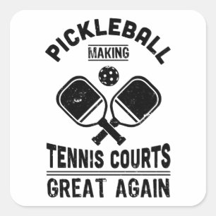 Funny Pickleball Groß wieder Dink Geschenk Quadratischer Aufkleber