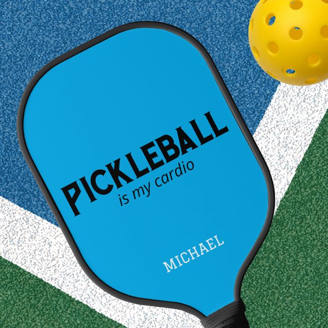 Funny Pickleball is my cardio Blue Custom Birthday Schläger (Von Creator hochgeladen)