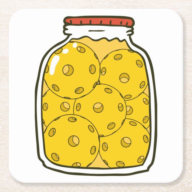 Funny Pickleball Jar Rechteckiger Pappuntersetzer (Vorderseite)