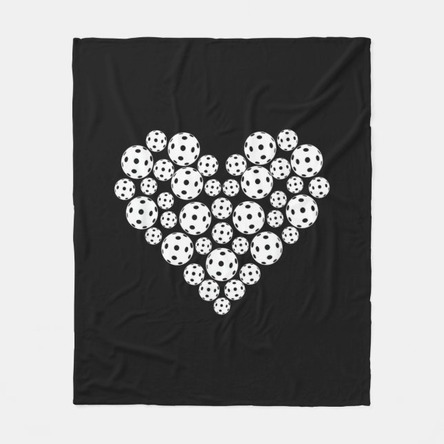 Funny Pickleball Love Heart Shape Valentine Fleecedecke (Vorderseite)