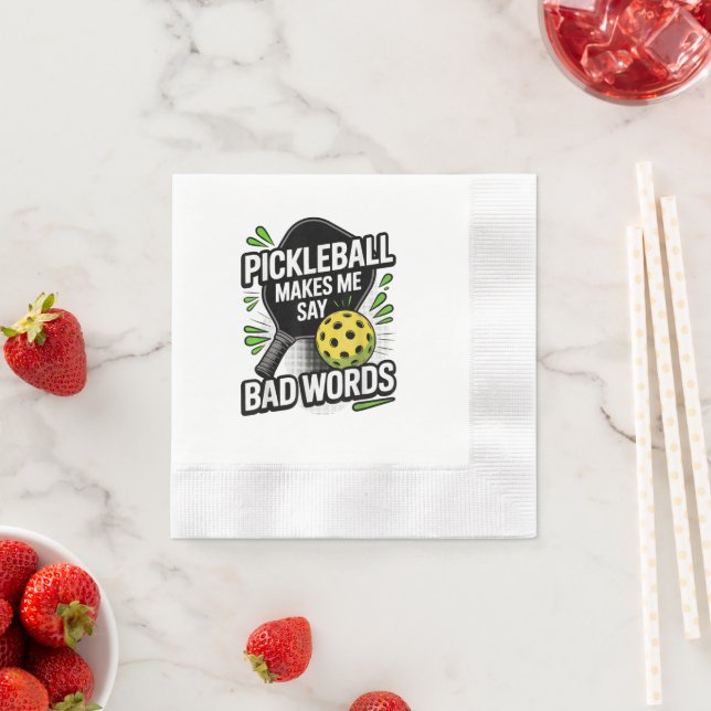 Funny Pickleball Makes Me Say Bad Words Serviette (Beispiel)