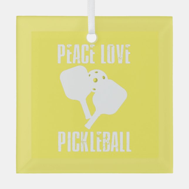 Funny Pickleball Ornament Aus Glas (Vorderseite)