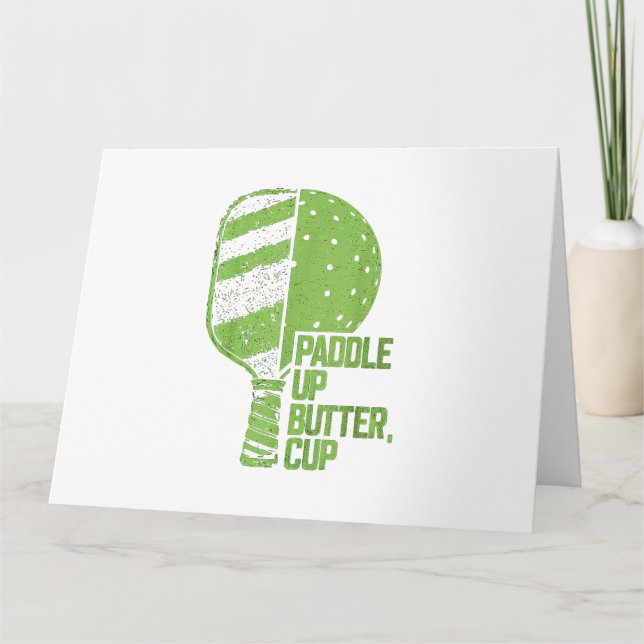 Funny Pickleball Paddle Up Butter Cup Karte (Vorderseite)
