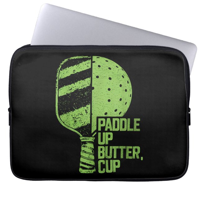 Funny Pickleball Paddle Up Butter Cup Laptopschutzhülle (Vorderseite)