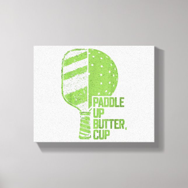 Funny Pickleball Paddle Up Butter Cup Leinwanddruck (Vorderseite)