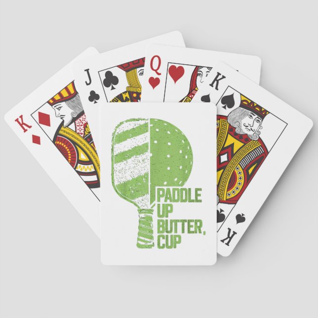 Funny Pickleball Paddle Up Butter Cup Spielkarten (Rückseite)