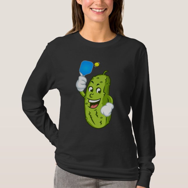 Funny Pickleball Pickel Spaß Cucumber T-Shirt (Vorderseite)