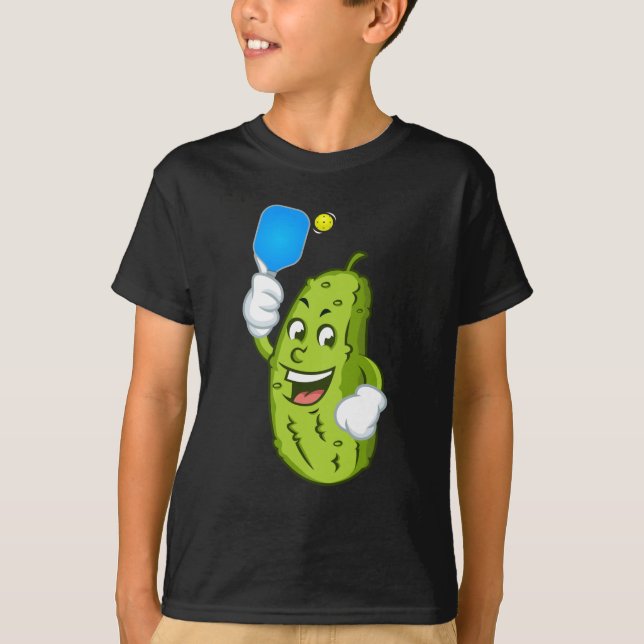 Funny Pickleball Pickel Spaß Cucumber T-Shirt (Vorderseite)