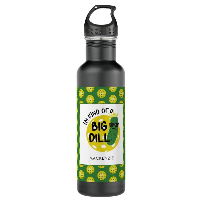 Funny Pickleball Pickle I BIN EINE GROSSE DILL Edelstahlflasche (Vorderseite)