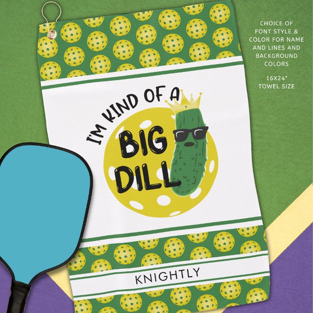 Funny Pickleball Pickle I BIN EINE GROSSE DILL Golfhandtuch (Von Creator hochgeladen)