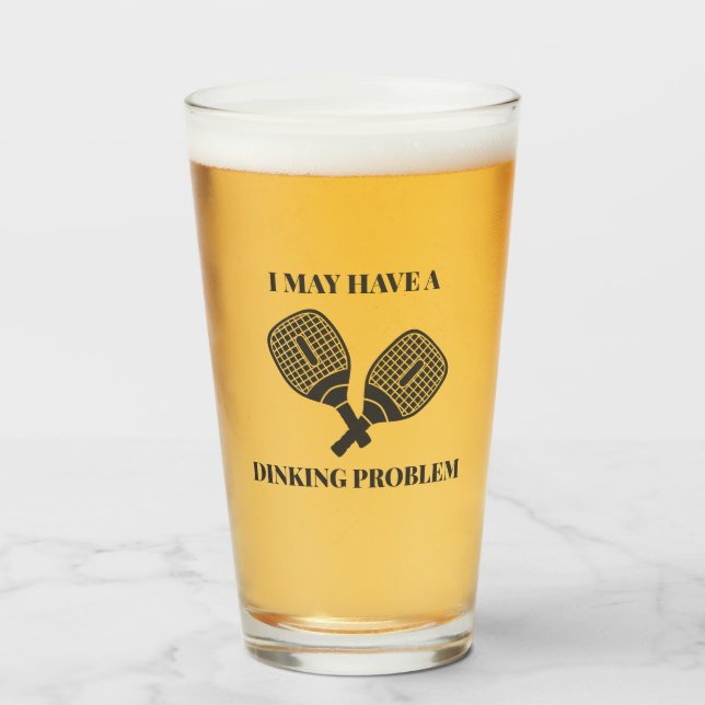 Funny Pickleball Pilsner Style Bierglas Glas (Vorne (Gefüllt))