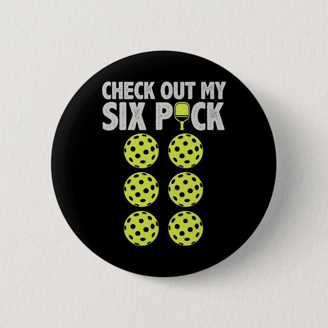 Funny Pickleball Player Men Paddleball Karo My Si Button (Vorderseite)