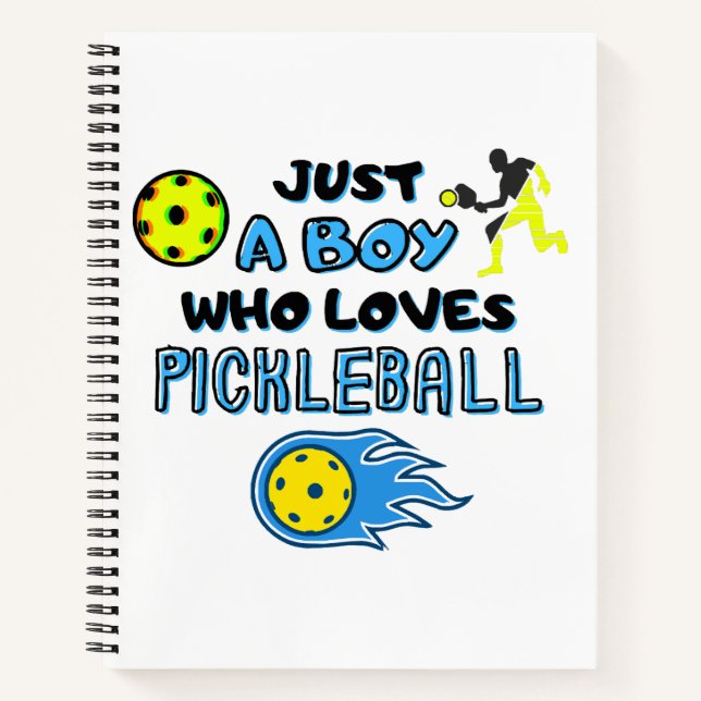 Funny Pickleball Player Nur ein Junge, der Lieben  Notizbuch (Vorderseite)