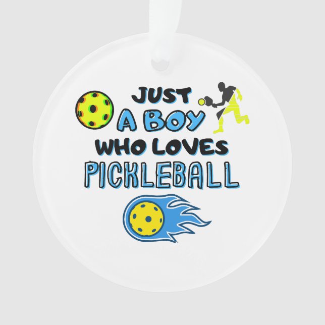 Funny Pickleball Player Nur ein Junge, der Lieben  Ornament (Vorderseite)