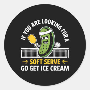 Funny Pickleball Player Paddleball Lover Men Fraue Runder Aufkleber