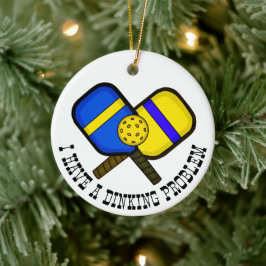 Funny Pickleball Puff Weihnachten Keramik Ornament