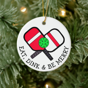 Funny Pickleball Puff Weihnachten Keramik Ornament