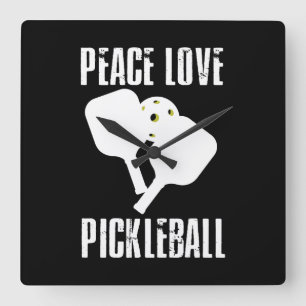 Funny Pickleball Quadratische Wanduhr