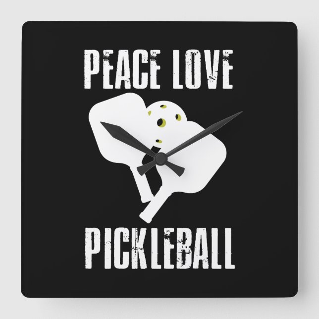 Funny Pickleball Quadratische Wanduhr (Vorderseite)