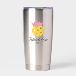 Funny Pickleball Queen Personalisiert Monogram Nam Thermobecher