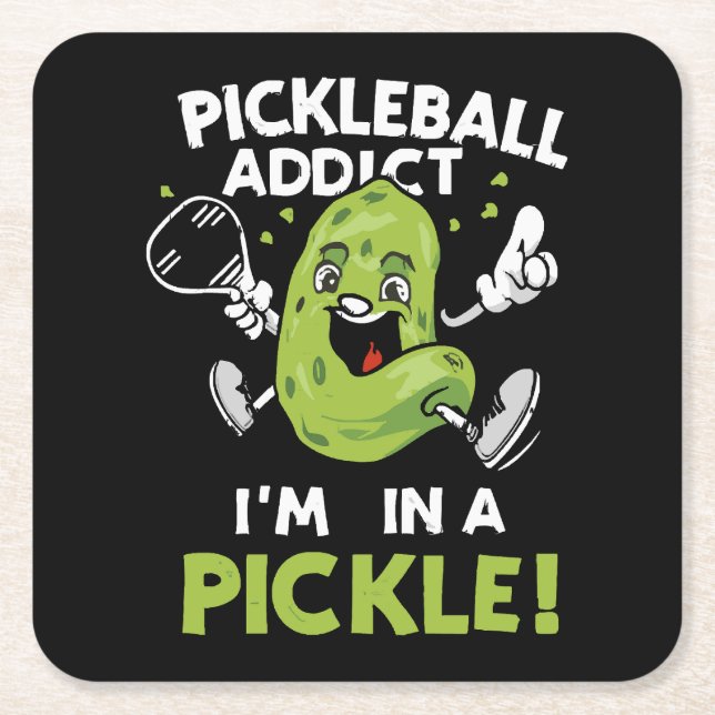 Funny-Pickleball Rechteckiger Pappuntersetzer (Vorderseite)