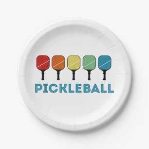 Funny Pickleball Retro Vintag Pappteller
