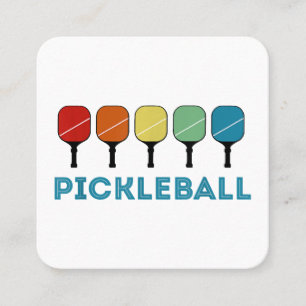 Funny Pickleball Retro Vintag Quadratische Visitenkarte